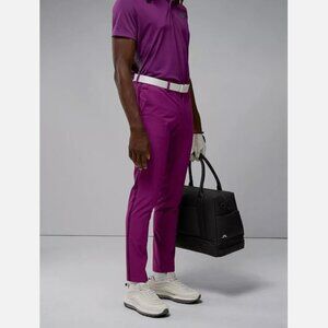 J. Lindeberg Stuart Men's 34x32 Side Stripe Golf Pant GMPA06876 Q266 Purple NEW